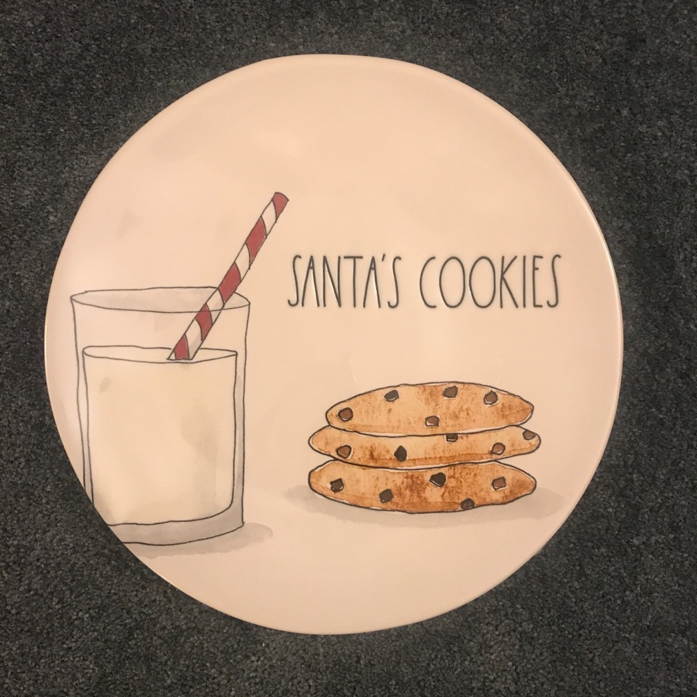 Rae Dunn “Santa’s Cookies” Christmas plate